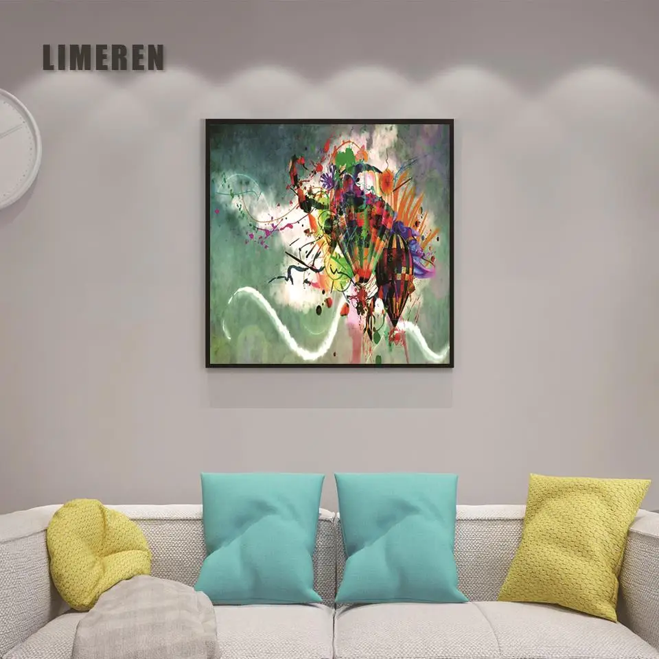 

Colorful Abstract Fire Balloon Canvas Arts Painting HD Wall Home Decor For Living Room Unframed Modular Arts 00973-2