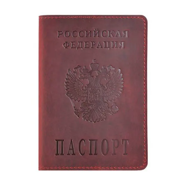 GENODERN, Обложка для паспорта России, кошелек для путешествий, натуральная кожа Crazy Horse, Обложка для паспорта для мужчин и женщин, Обложка для паспорта, чехол - Цвет: red passport holder