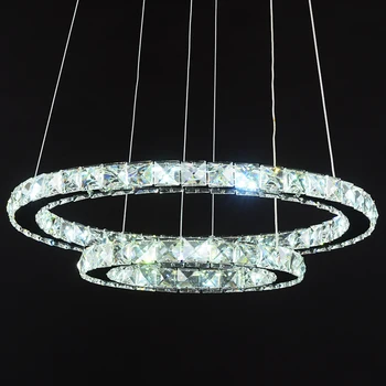 

lighting Ring LED Crystal Pendant lights modern living room light Dining room three bedroom creative pendant lamps ZZP183271