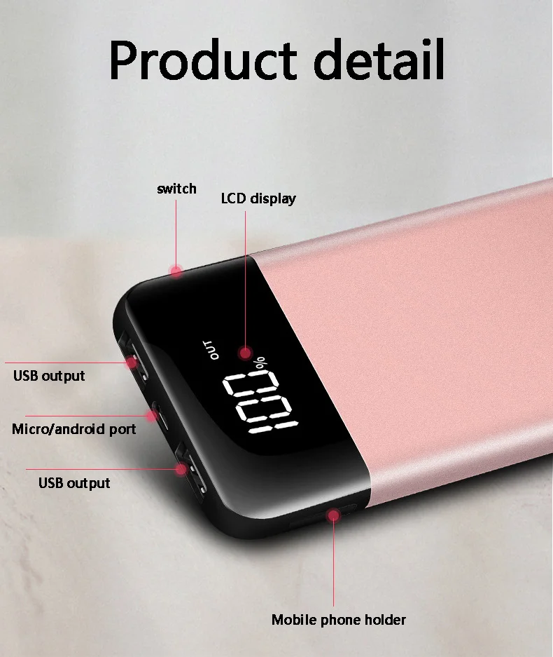 Ультра-тонкий банк питания 10000 mAh быстрая зарядка Pover банк Портативное зарядное устройство Внешний аккумулятор банк питания для iPhone X 8 7 для Xiaomi