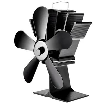 

5 Blade Stove Fan Heat Fireplace FanPowered Heat Powered Log Wood Burner Friendly Quiet Fan Home Efficient Heat Distribution