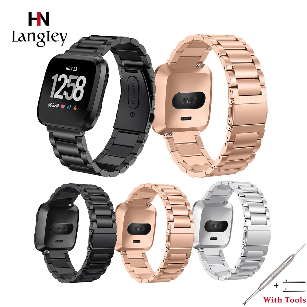 Ремешок из нержавеющей стали для смарт часов Fitbit Versa /versa Lite|Ремешки часов| |