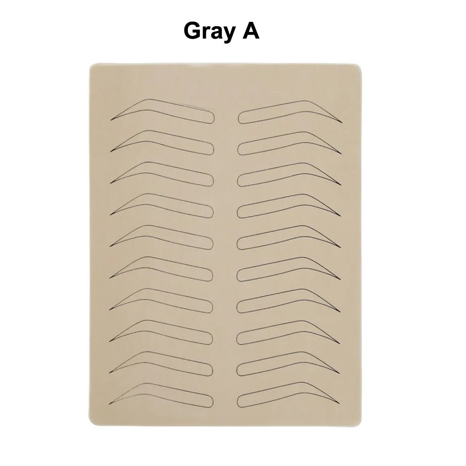 10 шт. резиновая практика кожи поддельные ложные брови пустой пигмент кожи бесплатно для микроблейдинга Перманентный макияж татуировки обучение - Цвет: 10pcs Gray A