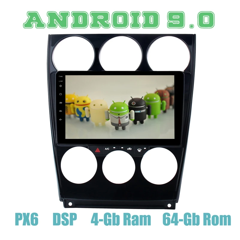 Автомобильный мультимедийный плеер 9 дюймов IPS px6 Android 0 с GPS для Mazda 6 2004-2014 DSP 4 + 64 ГБ |