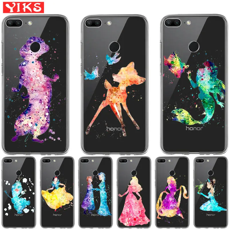 

Fairy princess bambi snowman Case For Huawei Honor 8 9 10 Lite 6A 6X 7 7A 7X 7C Cover Case Silicone Soft TPU Coque Capinha Etui