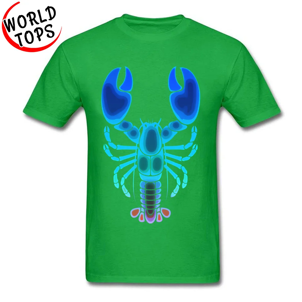 All Cotton Men Short Sleeve Moonlight Lobster T Shirts Design Tops & Tees Hip Hop Casual Round Collar Tee-Shirt Moonlight Lobster green