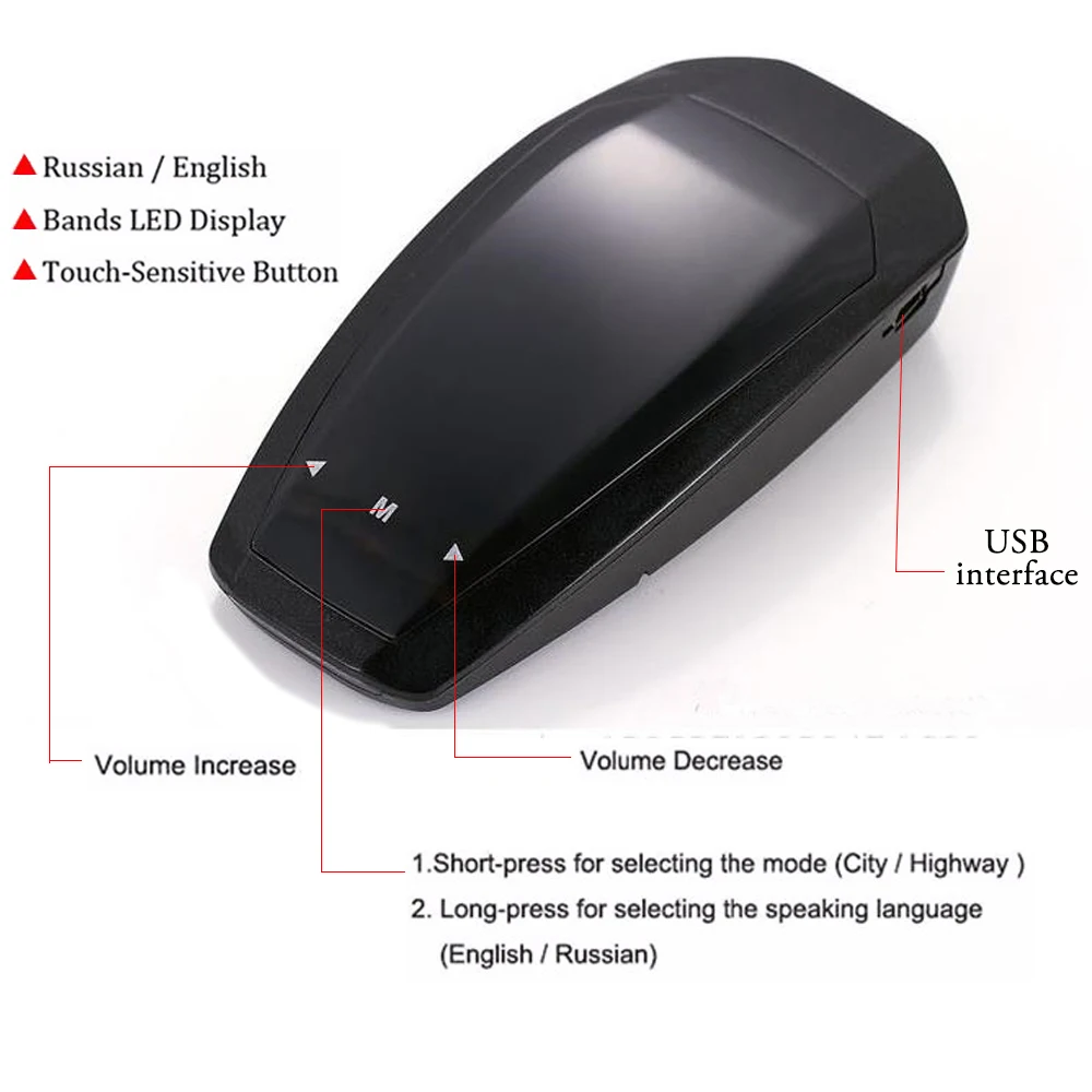 SINOVCLE автомобильный радар-детектор голосовое оповещение Предупреждение полный диапазон K KA X антирадар и скоростной пистолет с сенсорной кнопкой светодиодный дисплей