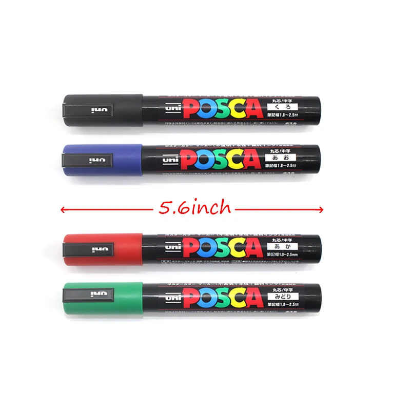 Uni Posca PC-3M, средние маркерные ручки, граффити, цветные маркеры на водной основе, перманентные маркер-краски, офисные канцелярские принадлежности