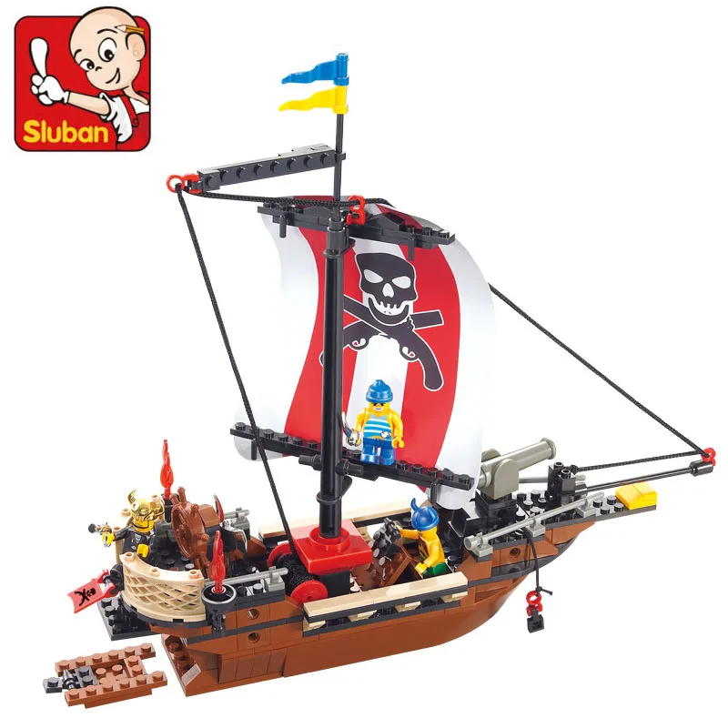 

S Model Compatible with Lego B0279 226pcs Caribbean Pirates Boat Models Building Kits Blocks Toys Hobby Hobbies For Boys Girls