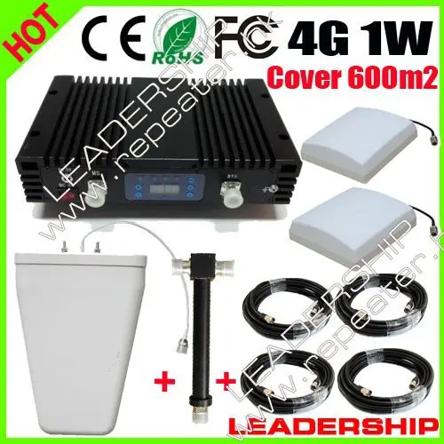 

Cover 600Sqm lintratek LTE 4G 2600mhz 1W AGC LCD cellular mobile/cell phone signal repeater booster amplifier detector splitters