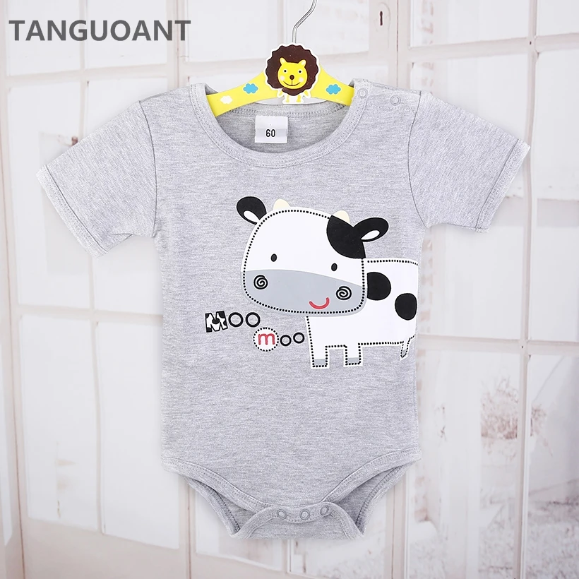 

TANGUOANT Drop shipping Newborn Baby clothes,Cow Printed Infantil Romper,Cartoon Baby rompers,Cotton Baby girl and boy clothes