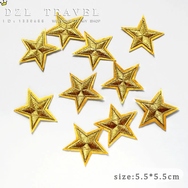 

New arrival 10 pcs Gold Color little star Embroidered patches iron on cartoon Motif Applique DIY nembroidery accessory