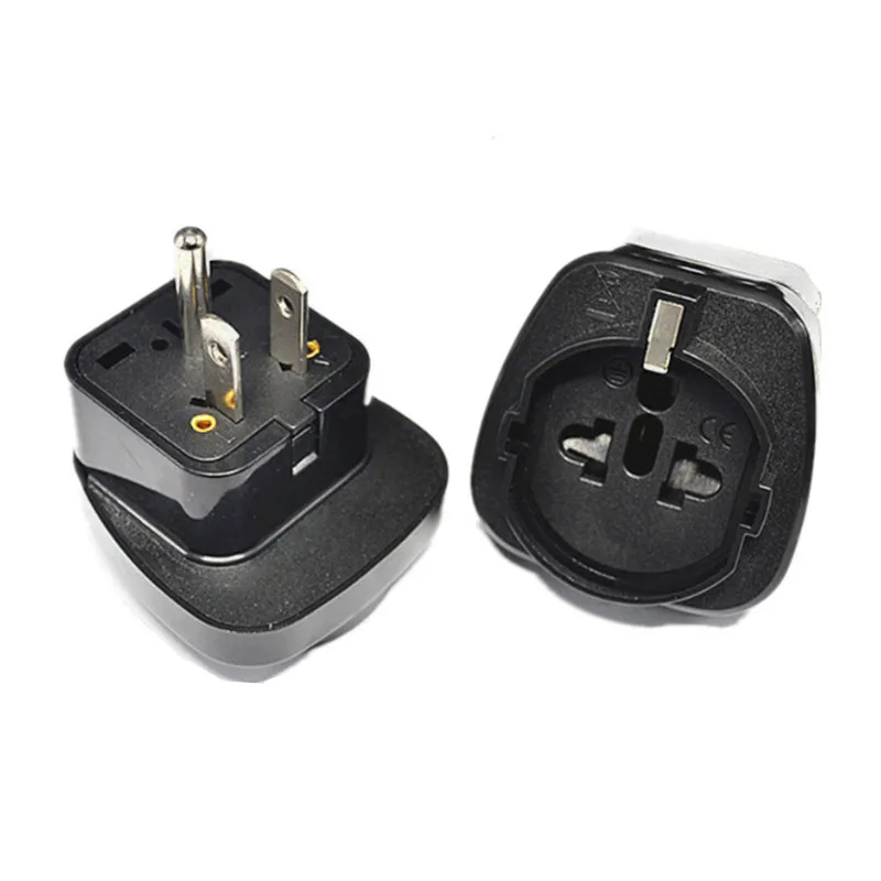 

Black 10A 220V CE certified embedded plug-in connector EU to US travel plug adaptor for Europe Germany Italy