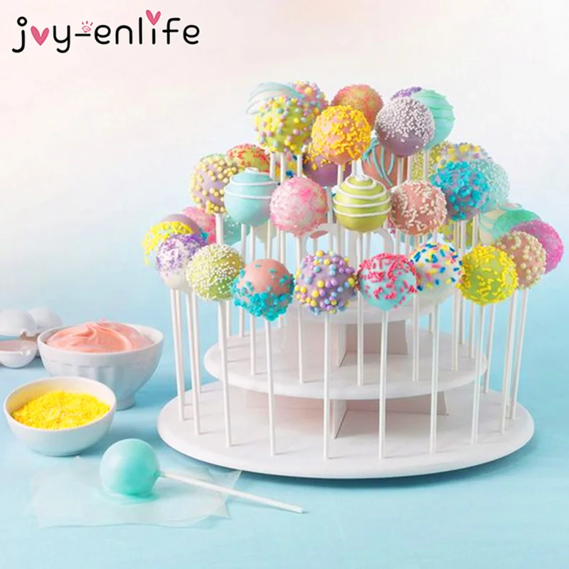 

1set 3-Tier 42 Holes Cake Stand Round Pop Lollipop Cupcake Display Stand Holder Wedding Decoration Birthday Party Dessert Decor