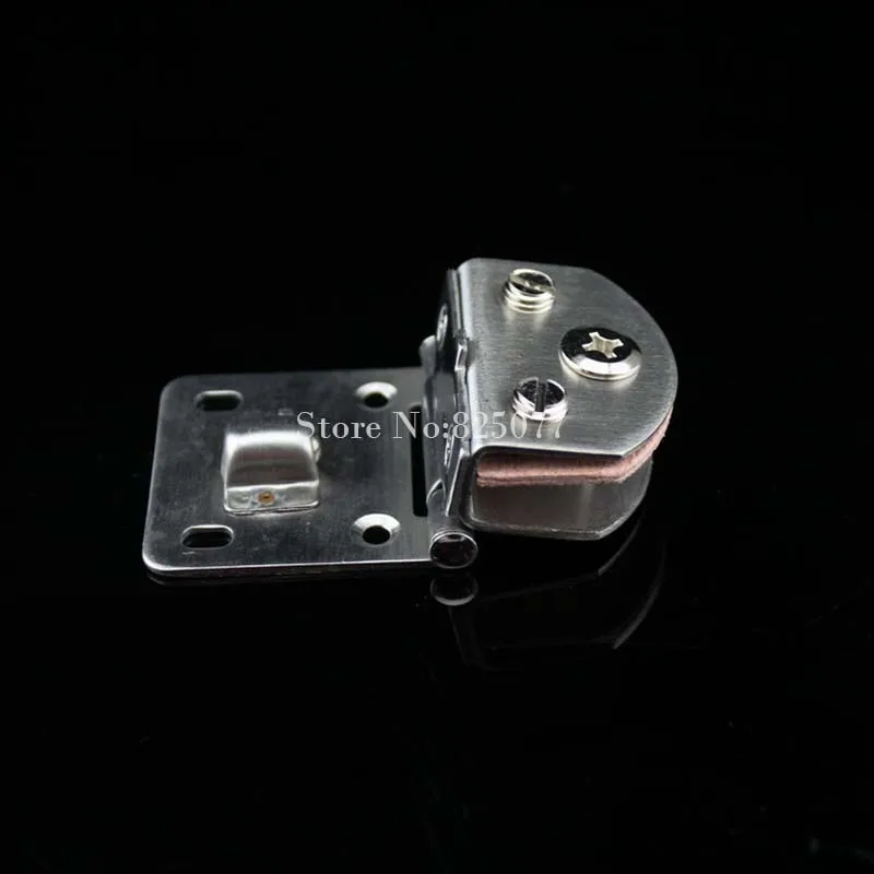 Free Shipping 2pcs 90 Degrees Cooler Hinge Brushed Curved Stainless Steel Glass Hinge Without Holes HM174