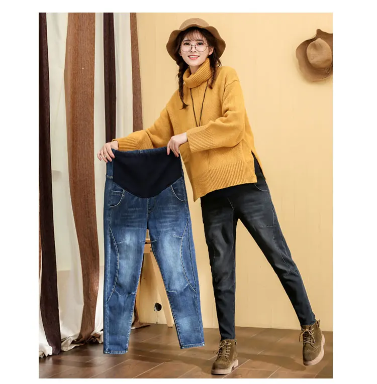 Новое поступление, Одежда для беременных, брюки, модные джинсовые брюки для мамы, свободные джинсы для беременных женщин, штаны для беременных, большие размеры