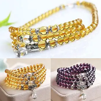 

6mm Crystal Stone Prayer Beads Mala Bracelet Necklace 2018 fashion woman bracelets
