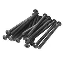 HHTL-M3 x 45mm liga de aço encanta parafusos de cabeça de botão de soquete preto 20 pces