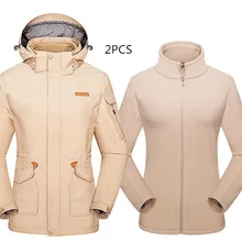 Зимние женские куртки для спорта на открытом воздухе, походов, альпинизма, катания на лыжах, 3 в 1, женские водонепроницаемые ветронепроницаемые термо-ветровки для кемпинга