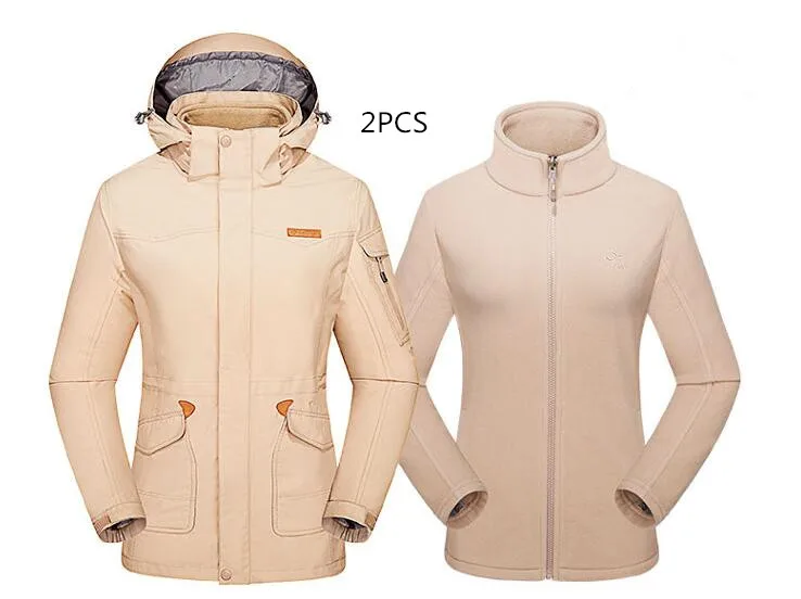 

Winter Women Outdoor Sports Hiking Climbing Skiing 3 in 1 Jackets Female Waterproof Windproof Thermal Camping Windbreaker Coat
