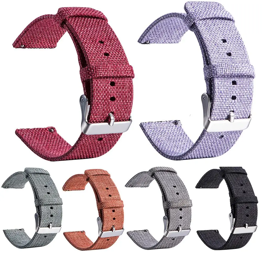 

2019 23cm Replacement Adjustable Soft Canvas Smart Watch Band Strap for Fitbit Blaze