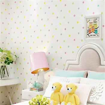 

Cute cartoon color dot ecological non-woven wallpaper children's room home decoration wallpaper papel de parede infantil