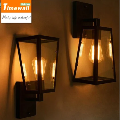

American retro Nordic outdoor balcony aisle bedroom bedside dining room before the mirror wall lamp industry