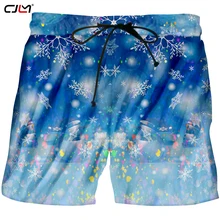 CJLM рождественские мужские шорты высокого качества шорты из полиэстера 3D напечатанные Красочные снеговик мужская одежда большого размера