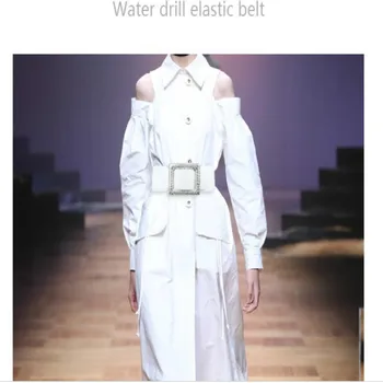 

Simple versatile waist belt crystal elastic obi lady accessories dress with decorative stretch stone waist strap Waist sealing