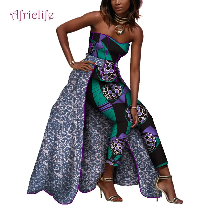 Комбинезоны женские 2019 африканская одежда с принтом новые платья без бретелек без рукавов тонкие брюки женские юбки брюки WY4625