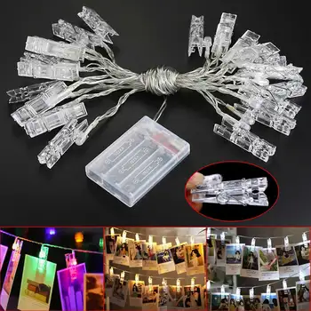 

20 bulbs LED Hanging Picture Photo Clips Pegs Bright String Light Lamp Indoor, party,wedding decor