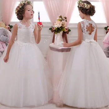 

Girls Evening Party Dress 2019 Summer Kids Dresses For Girls Children Costume Elegant Princess Dress Flower Girls Wedding Dress