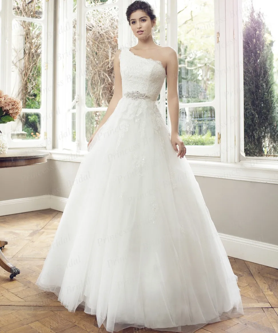 Clical Women S Angel Wedding Dress Ball Gown Lace Up Back Clical Women S Angel Wedding Dress Ball Gown Lace Up Back Liqued Sweep Train Tulle Netting One Shoulder Bridal M1403 In Dresses From