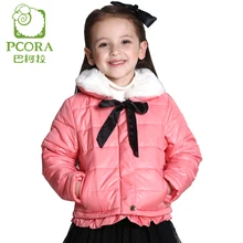 PCORA Kids Girls Autumn/Winter Cotton Padded Coat Thick Jackets Zipper Closure Pink/Sky Blue 3T~14T Teens Girls Clothing