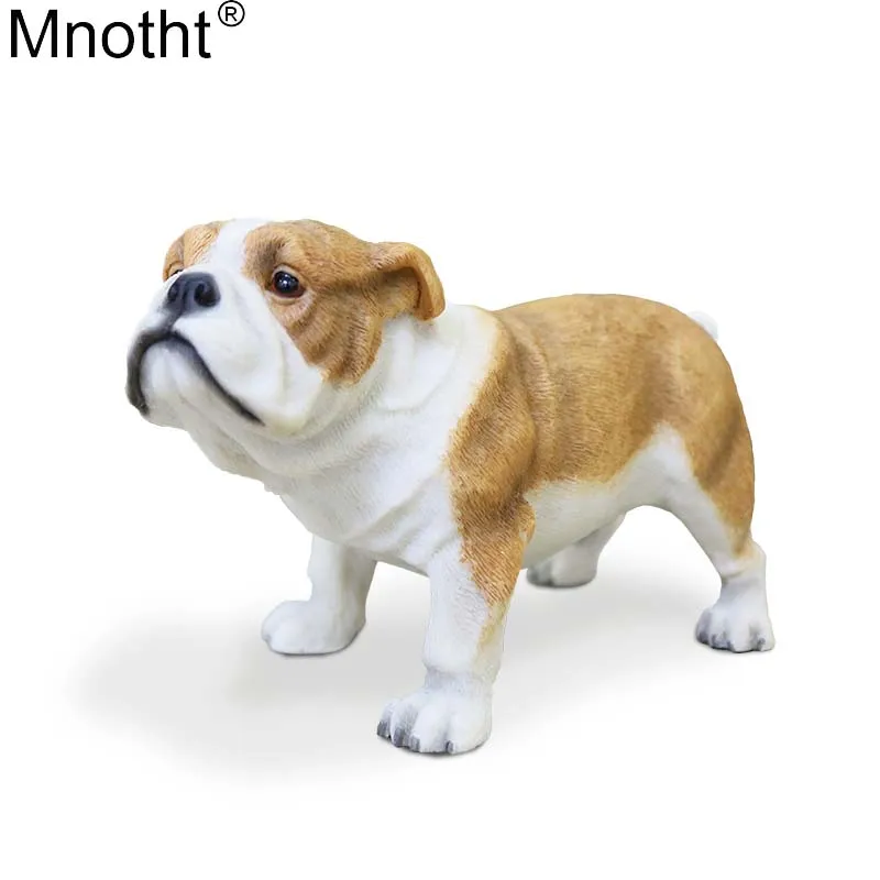 Mnotht 1/6 British Bulldog Model Cattle Dog Mini Toy Resin Scene