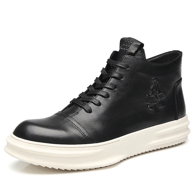 

Men Genuine Leather Work Safety Boots Fashion Waterproof Ankle Shoe Man Rubber Lace Up Martin Boot Rubber Male Winter Warm Boots