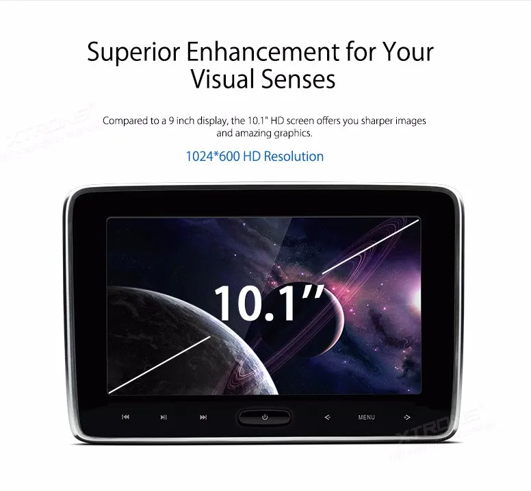 Cheap 10.1" Touch Button Headrest Car DVD Car Headrest DVD Car Headrest Monitor DVD with Built-in HDMI Port & 1024*600 Resolution 2