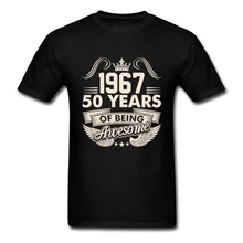 Rock T Shirt Male 1967 Year 50 Years Of Being Awesome Men T-shirts Short Sleeve Cotton Custom Guys Brand Clothing