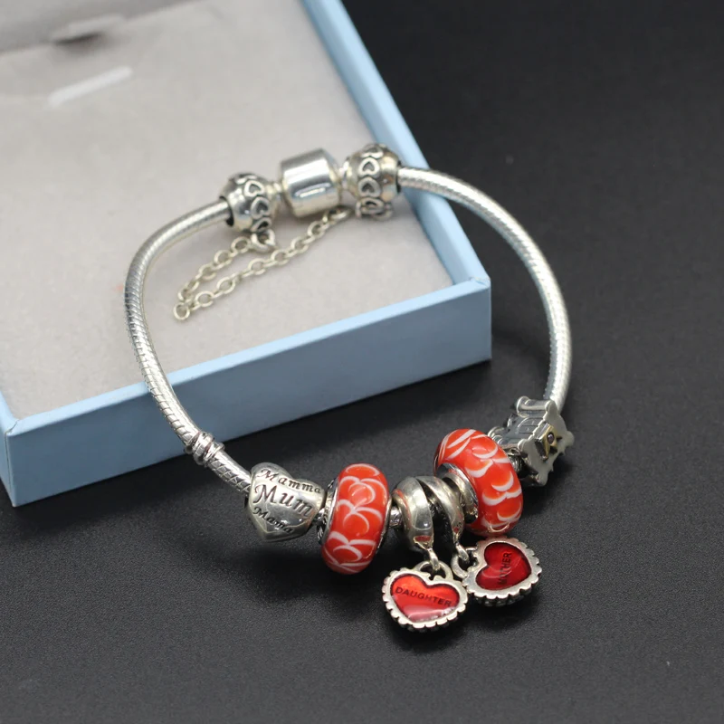 

DIY Accessory Chain Women Bracelets 925 sterling sliver with colorful beads