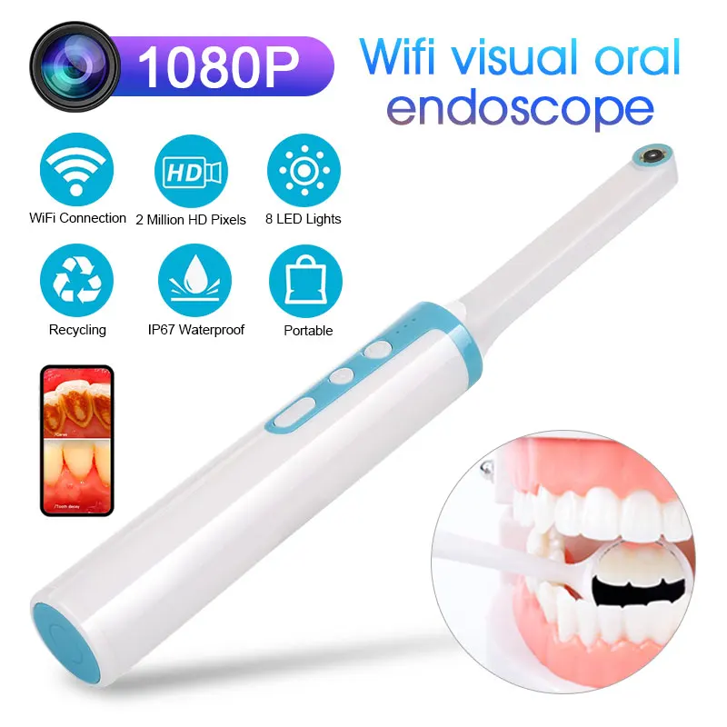 

Wireless 8 Leds Endoscope Intraoral Camera System Odontoscope Video Dentist Convenient Mini Android