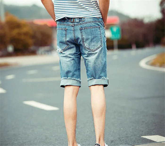 2015 New Mens Baggy Jean Shorts Cotton 