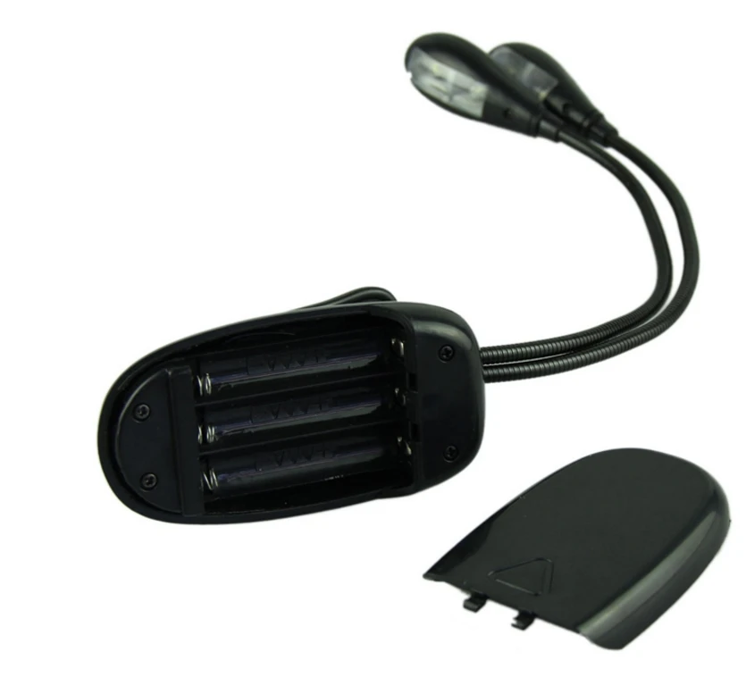 2 Arms 4pcs LED Adjustable Clip Portable Book Light for Reading Desk Lamp Book Eye