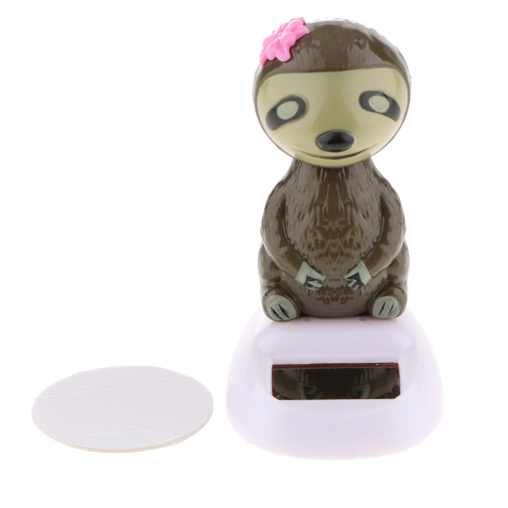 2pcs Novelty Solar Powered Animal Figure Toy Birthday Thanksgiving Christmas Gift Sloth + Ox