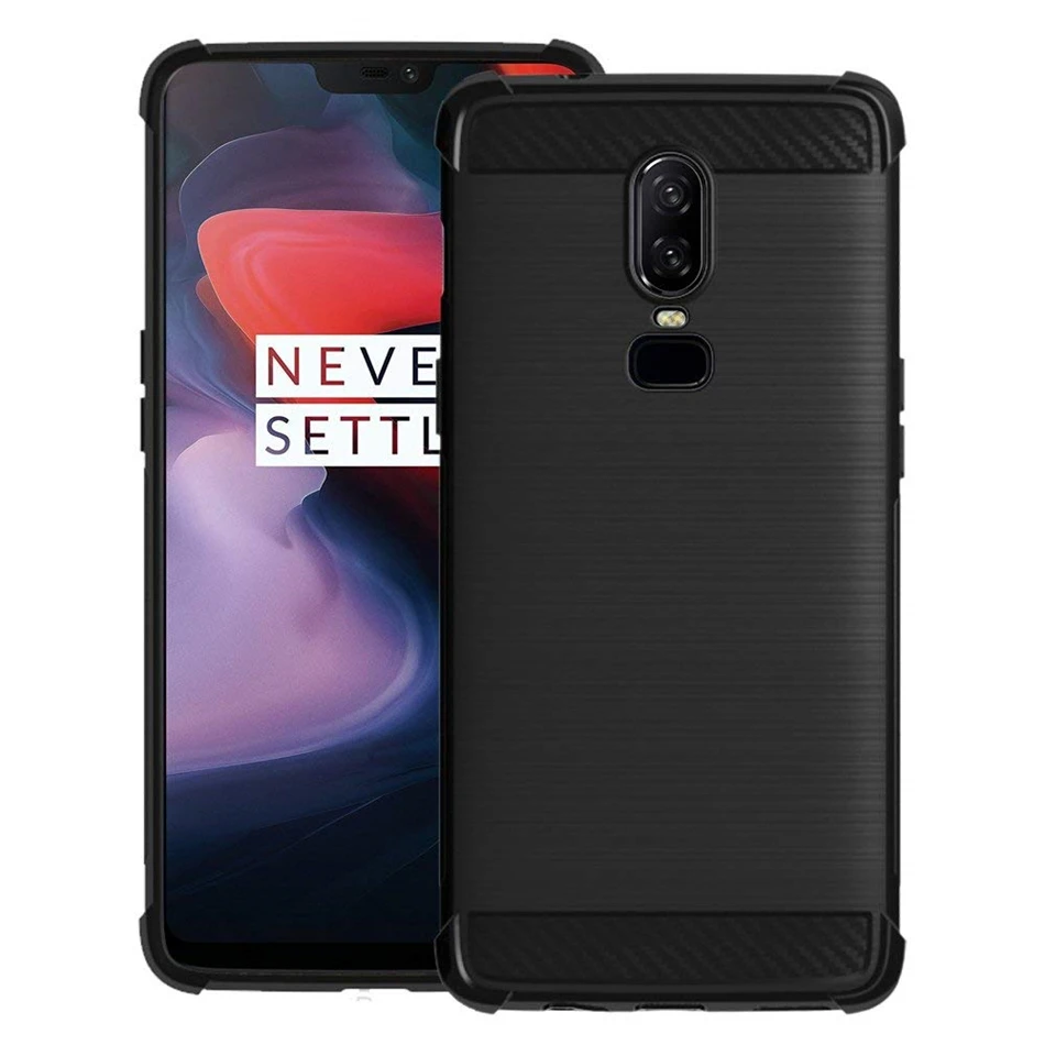 Best Air Cushion Carbon Fiber Phone Case for Oneplus 6T 6 Hybrid Soft Silicone Cover Shield Shockproof Cover for One Plus 6T 6 Case