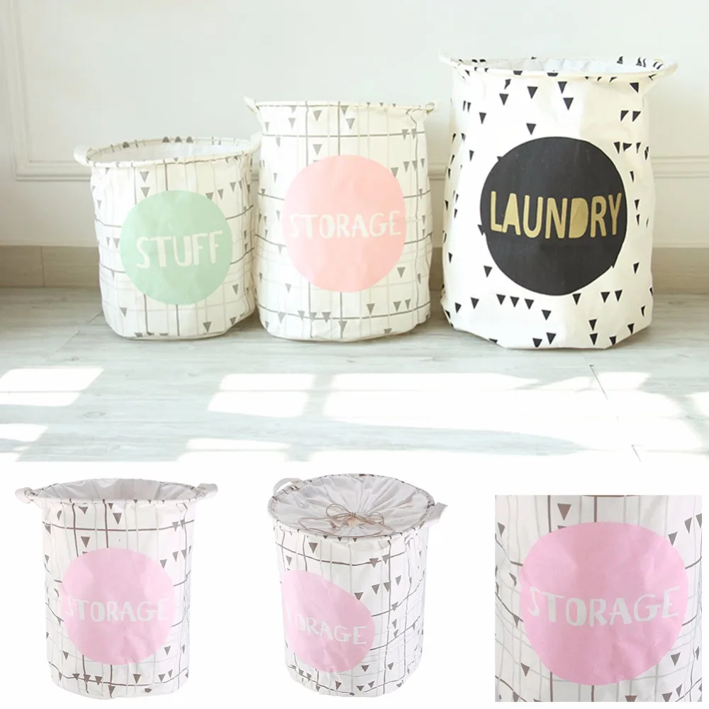 1 قطعة أزياء نمط الكتان القطن قماش مكتب ديكور المنزل لعب صندوق تخزين حامل سلة الغسيل الصغيرة/الأوسط/كبيرة الحجم #226339