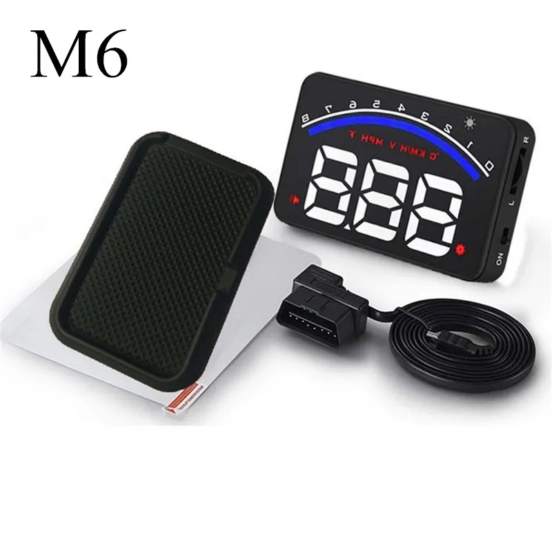 Car M6 HUD Head Up Display OBD2 3.5 Inch Projector Auto Digital Car Driving Data Display Speed Warning Alarm Car Accessories