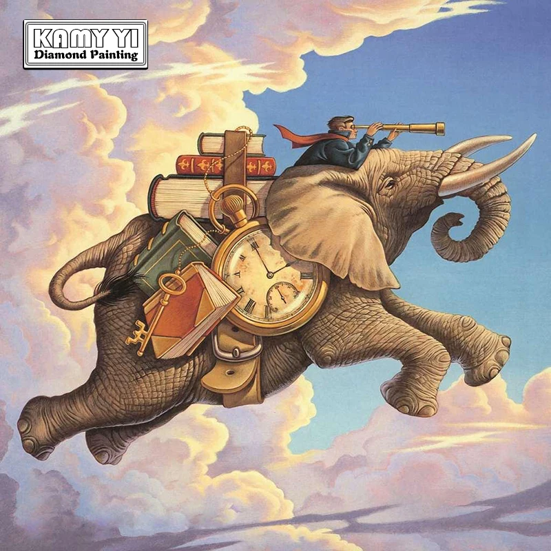 

Diy 5D Diamond Painting Animal Elephant Icon Diamond Cross Stitch square Diamond Full Diamond Embroidery Christmas Gifts