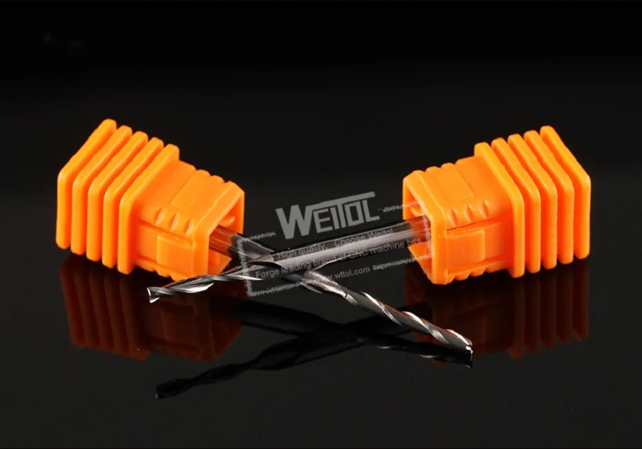 Weitol 5A 3,175 мм Малый диаметр два продольные фрезы спиральная режущая головка ЧПУ режущие долота для дерева
