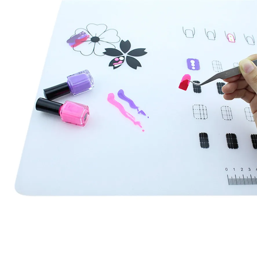 

Pretty New HAICAR 1PC Clear Silicone Workspace Stamping Plate Washable Mat Table Transfer Tools For Nail Art Design Practice