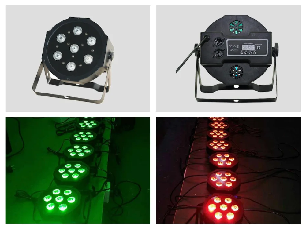 

20pcs/Lot, LED Slim par Light 7x3w/9w RGB 3in1 or 7x4w/12w RGBW 4in1 or 7x15w RGBWA 5in1 Flat Par38 DMX